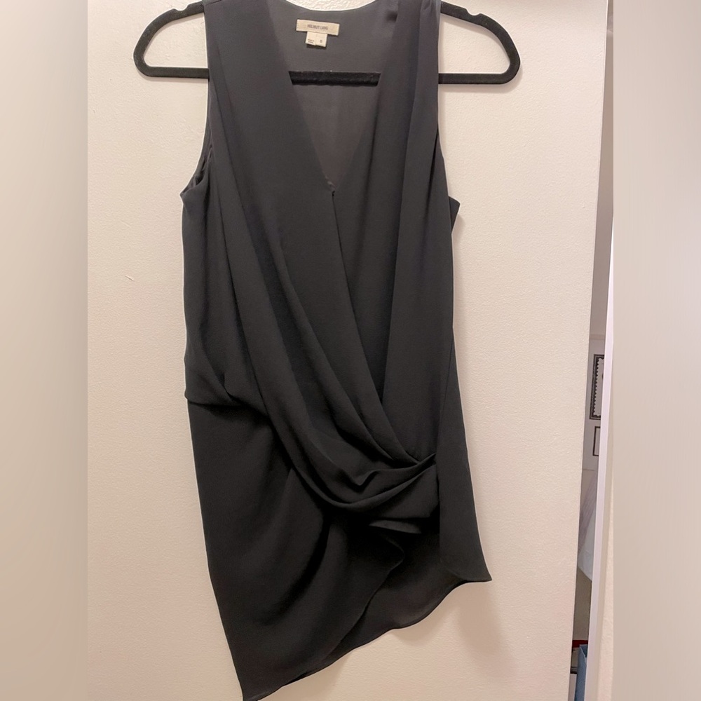 SALE! Helmut Lang Black Sleeveless Blouse